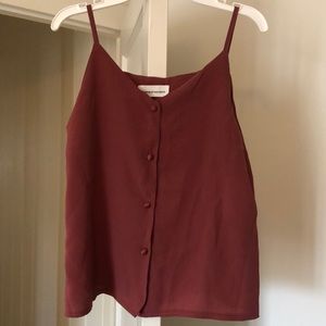 Goodnight Macaroon Button Down Maroon Top NWT